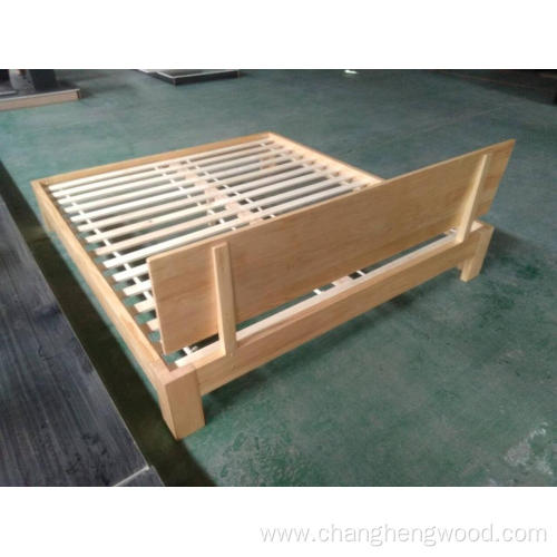 Modern strong and hot sale solid wood pine double bed